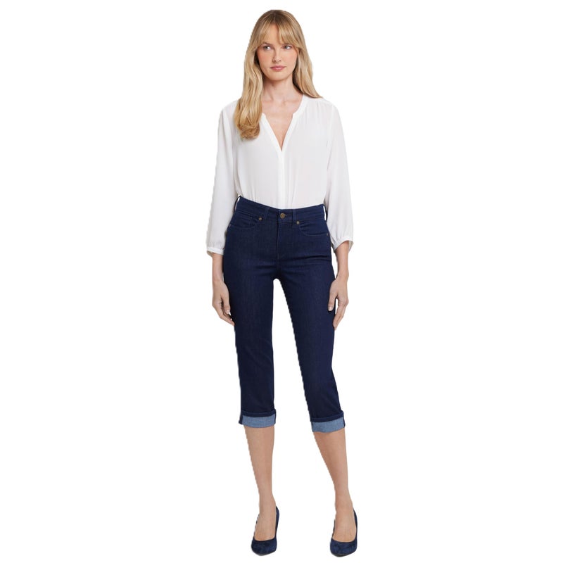 NYDJ Women's Marilyn Straight Cuff Cropped Slimming Jeans, Rinse 1, 18 - Image 1